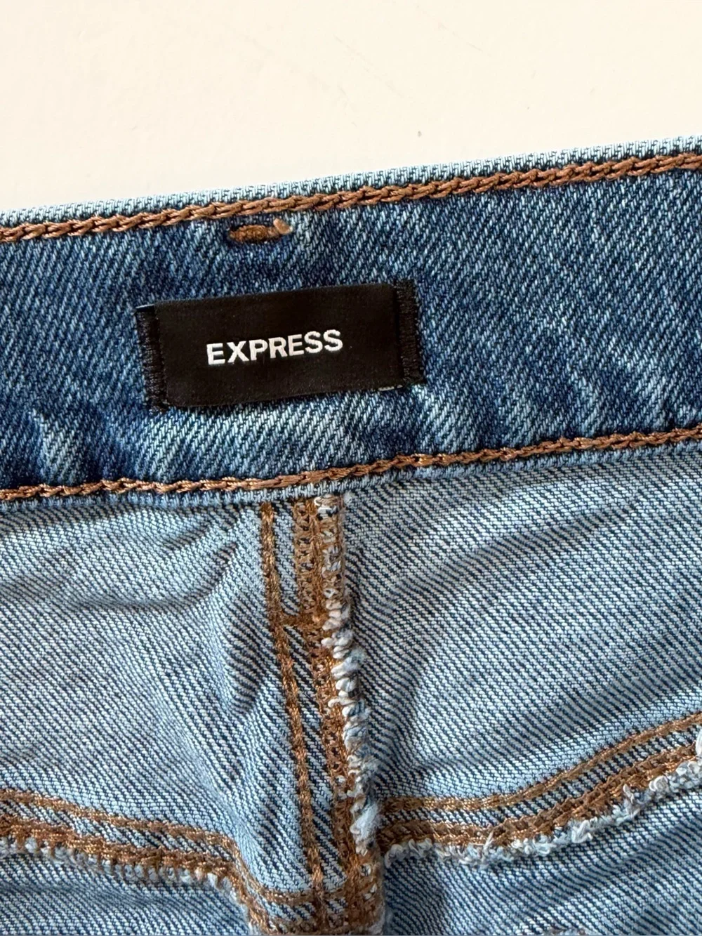Express Skirt Womens 10 Horsebit High Rise Denim Mini